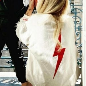 RARE Anine Bing Sweatshirt with Red Lightning Bolt